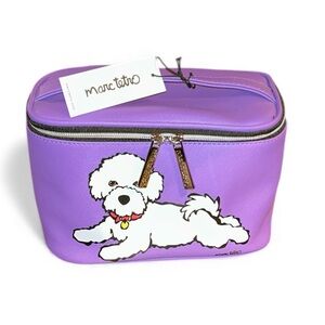 Marc Tetro Purple Bichon Maltipoo Cosmetic Toiletry Case Travel Tote Great Gift